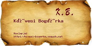 Kövesi Bogárka névjegykártya